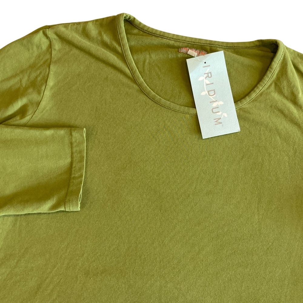 NEW Iridium Top Women S Garment Dyed Cotton Cactus Green Long Sleeve NWT